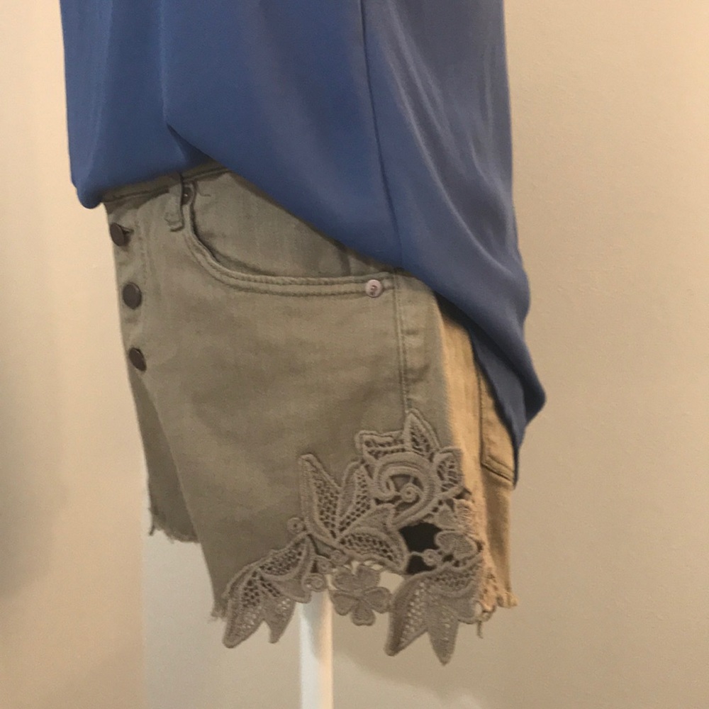 MOSSIMO Army Green Shorts with Lace (High Rise)